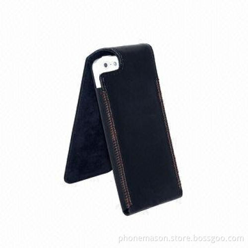 Stitch Flip PU Leather Case with Fiber, Ideal for iPhone 5